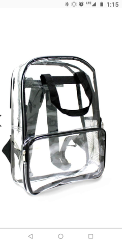 18" Clear Backpacks Football Field Artwork